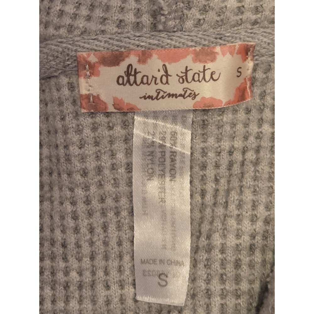 Altar'd‎ State Intimates Sz S Waffle Knit Cardigan Kimono Sweater Duster Thermal - Picture 6 of 6